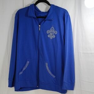 Onque Woman,  Blue Jacket with Silver Accents